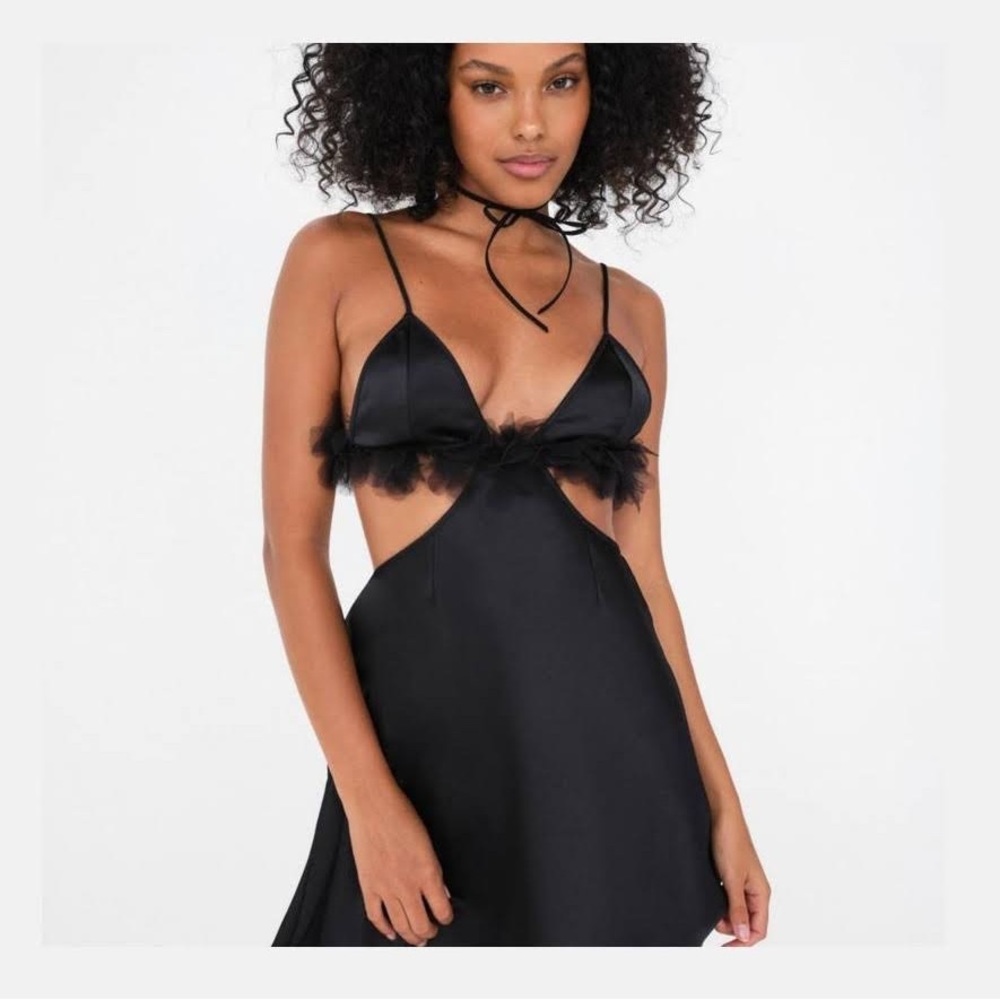 NWT For Love and Lemons Floral Trim Slip Dress